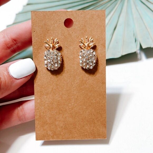 Pineapple stud earrings #109 - Picture 4 of 4